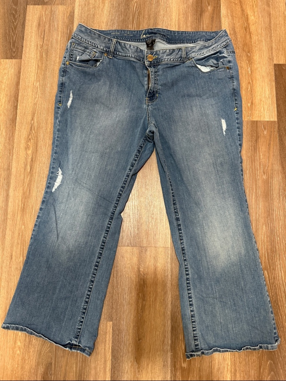 Lane Bryant Medium Blue Distressed bootcut Jeans